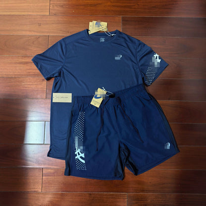 High-end Arthur European and American Cross-border Summer Quick-Dry Sports Casual Breathable Short Sleeve Shorts Jacket Men's Three-Piece Set
