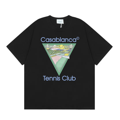 New Casa Casablanca Short Sleeve Correct Edition Ins European and American Niche Trendy Brand Cotton Casual High Street European and American T-shirt