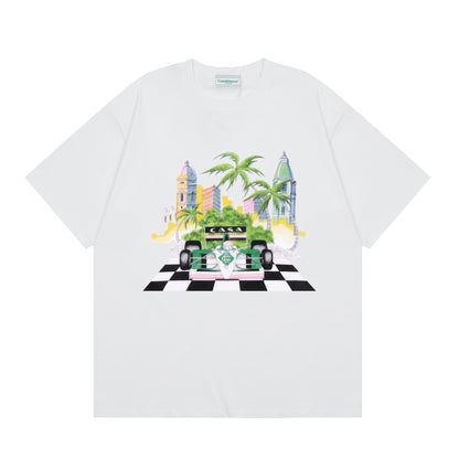 New Casa Casablanca Short Sleeve Correct Edition Ins European and American Niche Trendy Brand Cotton Casual High Street European and American T-shirt
