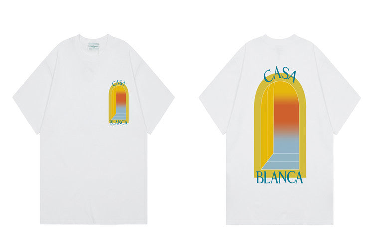 Casa American fashion brand online auction short sleeve men's couple ins summer super hot T-shirt women's top short sleeve loose European version