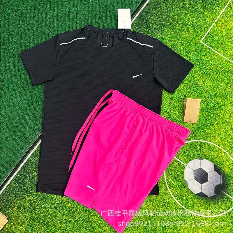 Wholesale shorts men's breathable woven sports cropped pants sports student track and field training running fitness quick-drying suit men