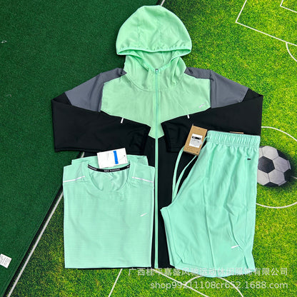 Wholesale shorts men's breathable woven sports cropped pants sports student track and field training running fitness quick-drying suit men