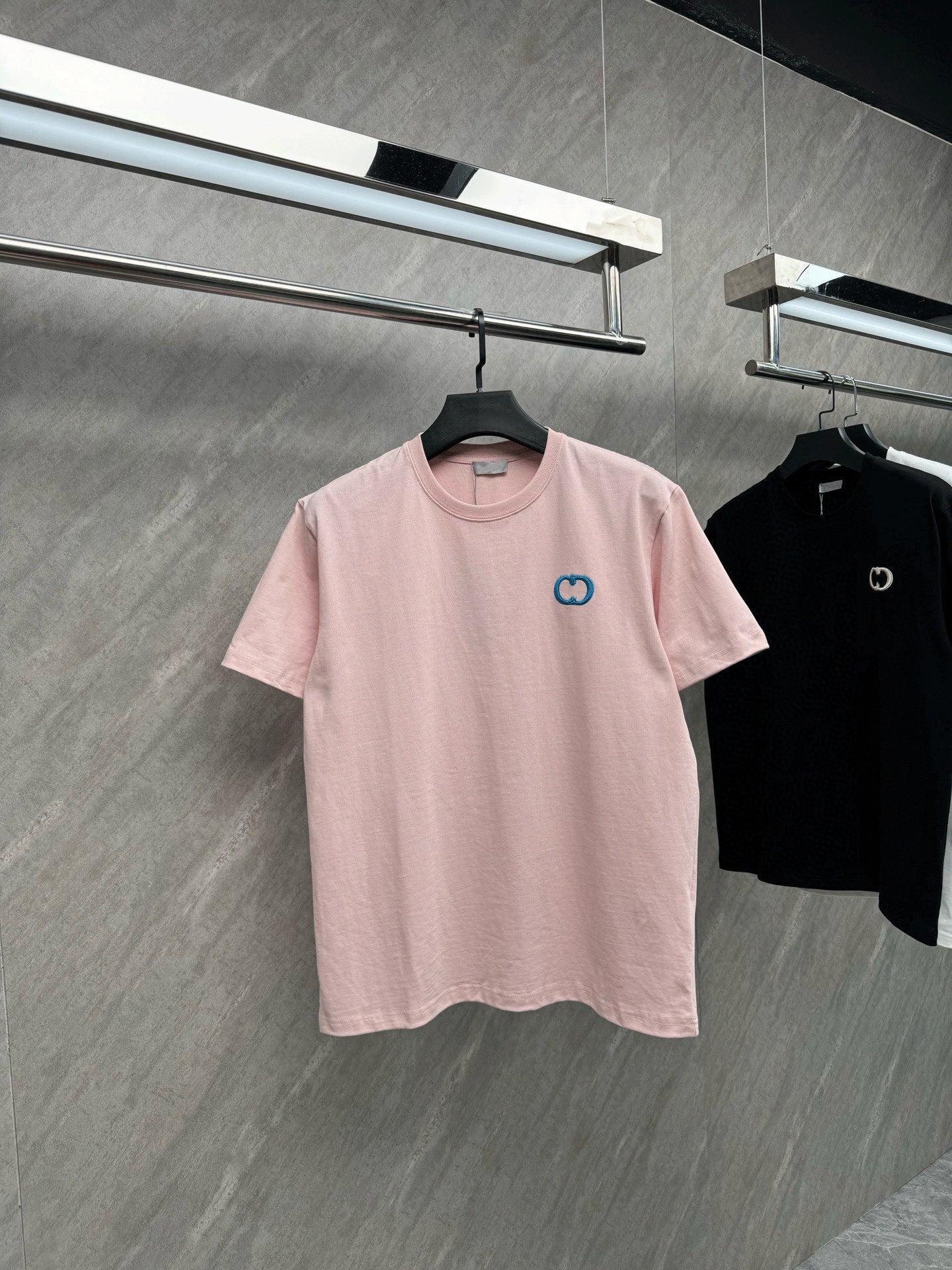 [Ceiling Support After-sales] Real shot classic CD letter embroidery high gram weight 320g round neck short sleeves