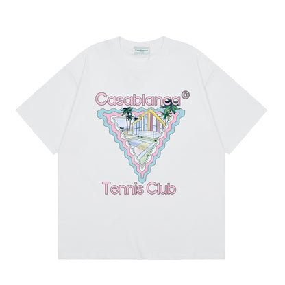 New Casa Casablanca Short Sleeve Correct Edition Ins European and American Niche Trendy Brand Cotton Casual High Street European and American T-shirt