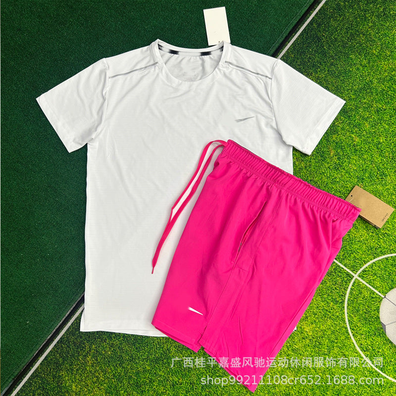 Wholesale shorts men's breathable woven sports cropped pants sports student track and field training running fitness quick-drying suit men
