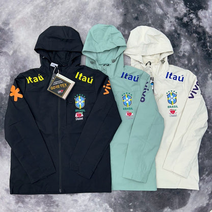 Brazilian team Neymar's windproof waterproof men's and women's fleece thin sports winter jacket with hood