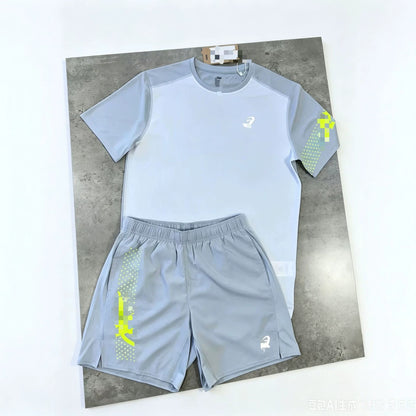 High-end Arthur European and American Cross-border Summer Quick-Dry Sports Casual Breathable Short Sleeve Shorts Jacket Men's Three-Piece Set