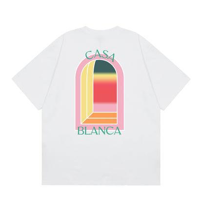 New Casa Casablanca Short Sleeve Correct Edition Ins European and American Niche Trendy Brand Cotton Casual High Street European and American T-shirt