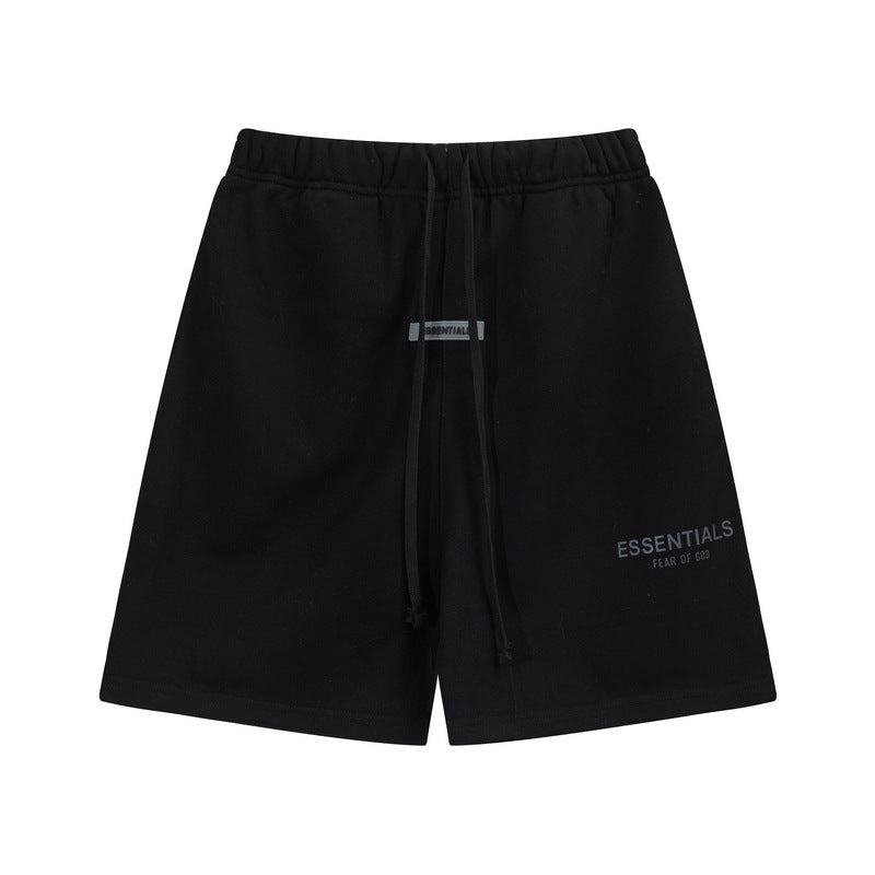 European and American trendy brand 25SS silicone letter logo casual shorts summer loose cropped pants for men and women