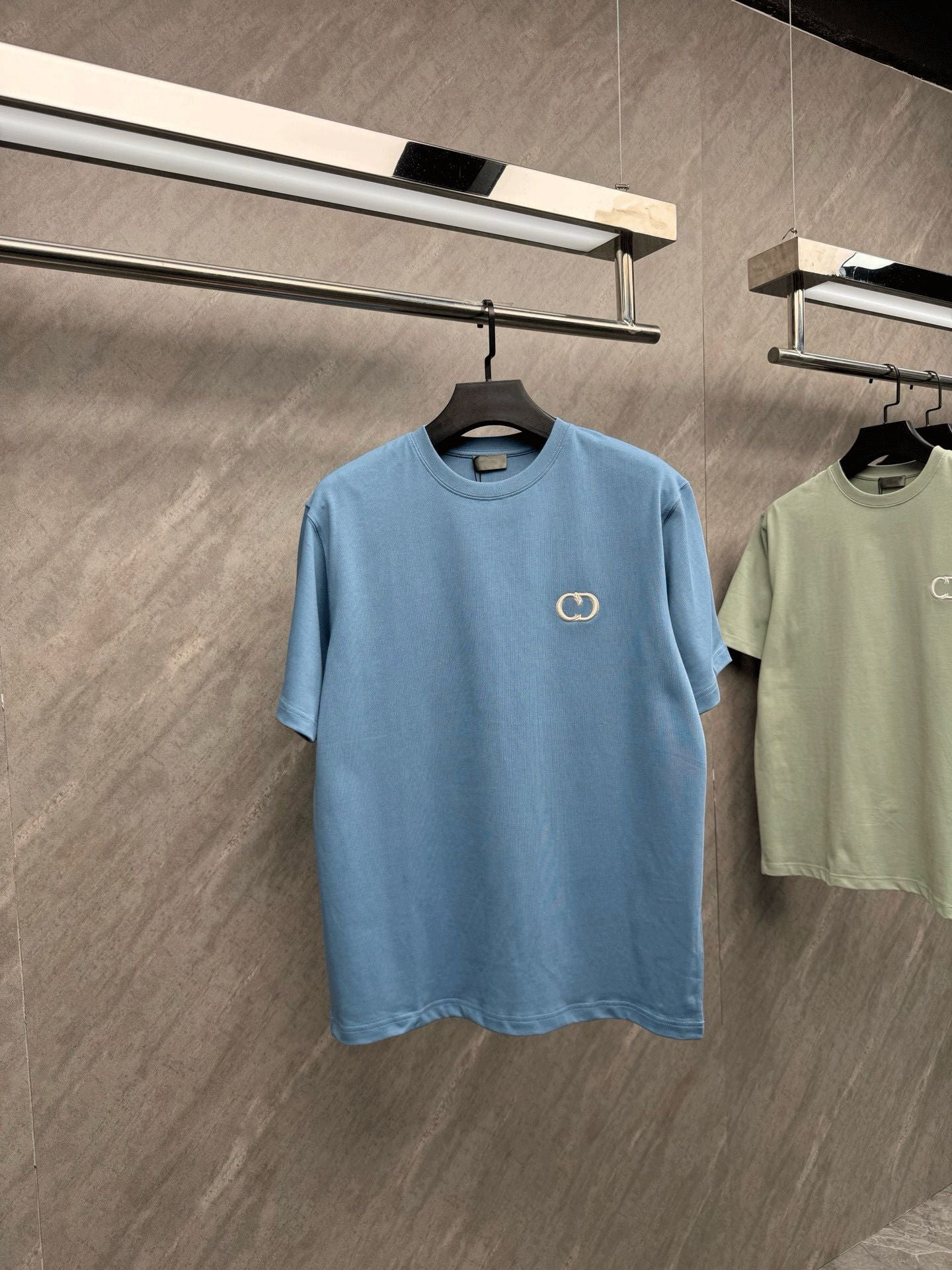 [Ceiling Support After-sales] Real shot classic CD letter embroidery high gram weight 320g round neck short sleeves
