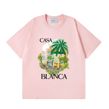 Casa American fashion brand online auction short sleeve men's couple ins summer super hot T-shirt women's top short sleeve loose European version