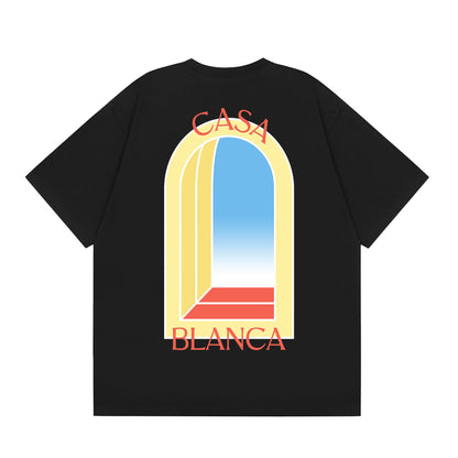 New Casa Casablanca Short Sleeve Correct Edition Ins European and American Niche Trendy Brand Cotton Casual High Street European and American T-shirt