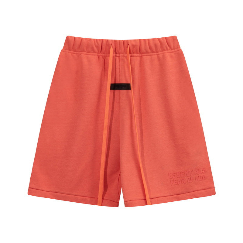 European and American trendy brand 25SS silicone letter logo casual shorts summer loose cropped pants for men and women