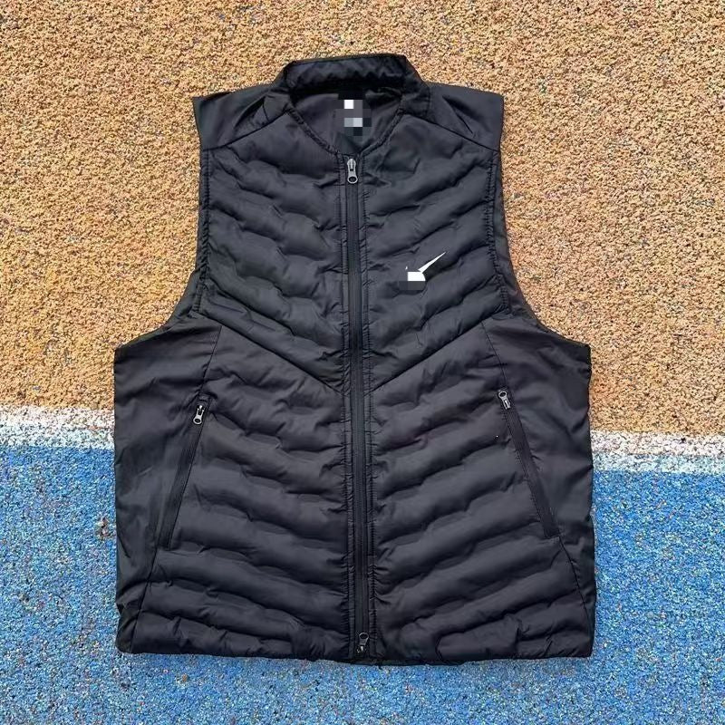 Cross-border new sports autumn and winter sports men's and women's down cotton vests are warm and slim running light training spot
