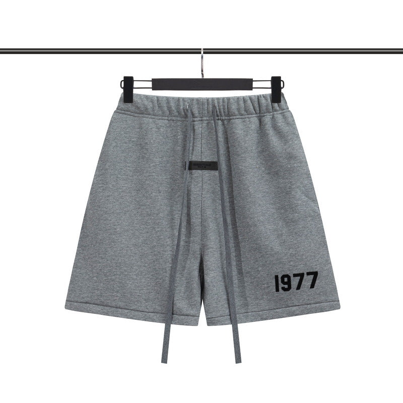 European and American trendy brand 25SS silicone letter logo casual shorts summer loose cropped pants for men and women