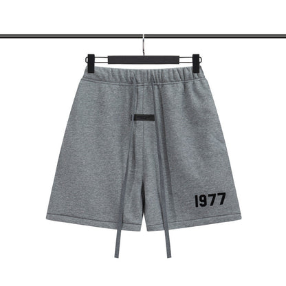 European and American trendy brand 25SS silicone letter logo casual shorts summer loose cropped pants for men and women