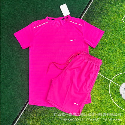Wholesale shorts men's breathable woven sports cropped pants sports student track and field training running fitness quick-drying suit men