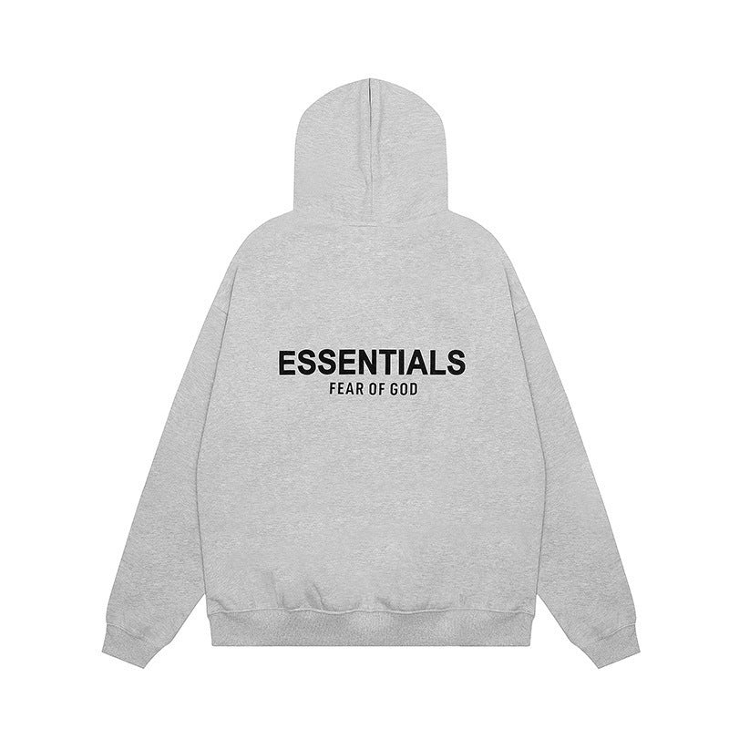 American flocked heavy hooded sweatshirt men's plush couple style winter trendy brand loose hoodie jacket for men and women