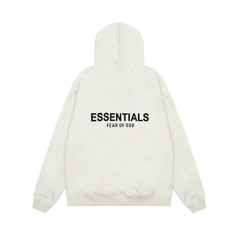 American flocked heavy hooded sweatshirt men's plush couple style winter trendy brand loose hoodie jacket for men and women