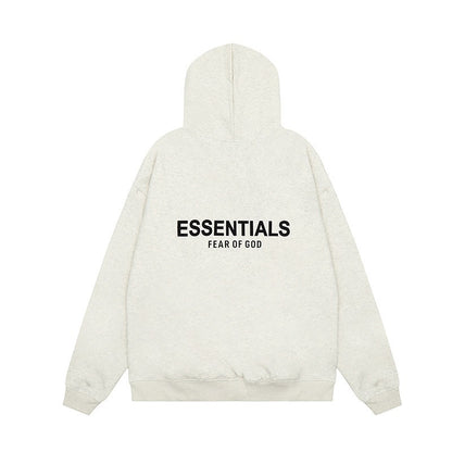 American flocked heavy hooded sweatshirt men's plush couple style winter trendy brand loose hoodie jacket for men and women