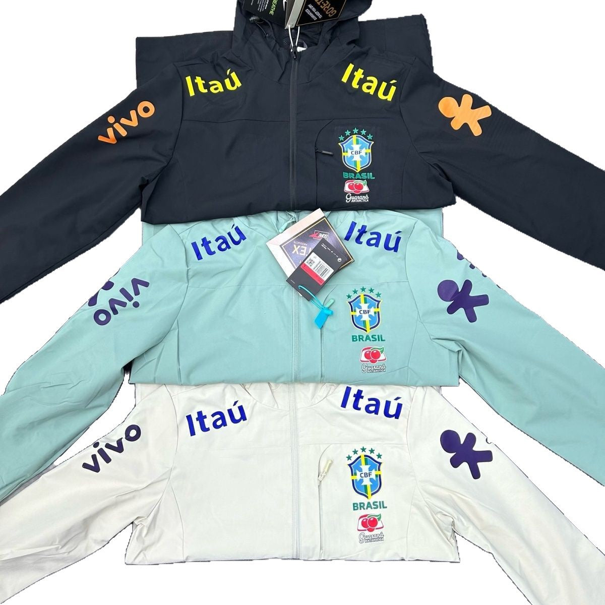 Brazilian team Neymar's windproof waterproof men's and women's fleece thin sports winter jacket with hood