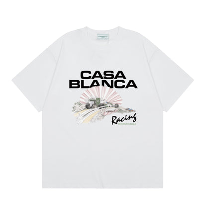 Casa American fashion brand online auction short sleeve men's couple ins summer super hot T-shirt women's top short sleeve loose European version