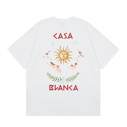 New Casa Casablanca Short Sleeve Correct Edition Ins European and American Niche Trendy Brand Cotton Casual High Street European and American T-shirt