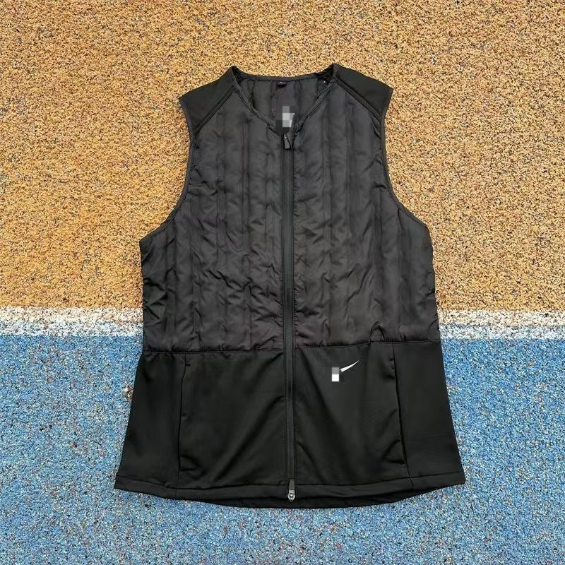 Cross-border new sports autumn and winter sports men's and women's down cotton vests are warm and slim running light training spot
