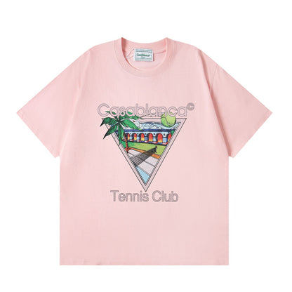Casa American fashion brand online auction short sleeve men's couple ins summer super hot T-shirt women's top short sleeve loose European version