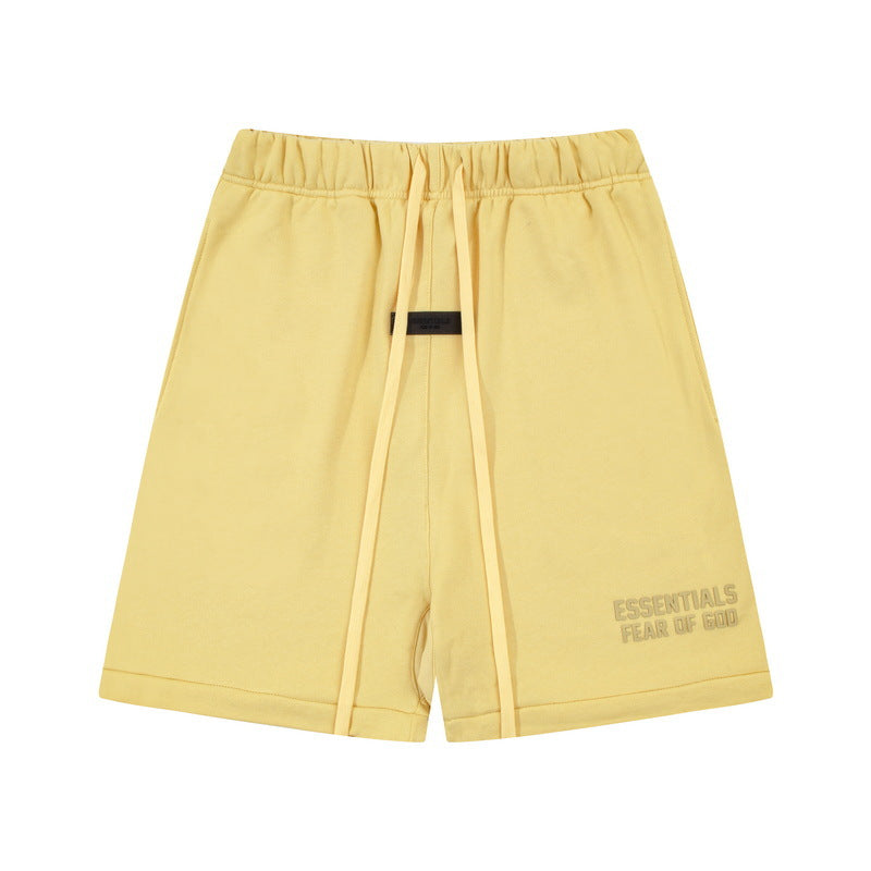 European and American trendy brand 25SS silicone letter logo casual shorts summer loose cropped pants for men and women