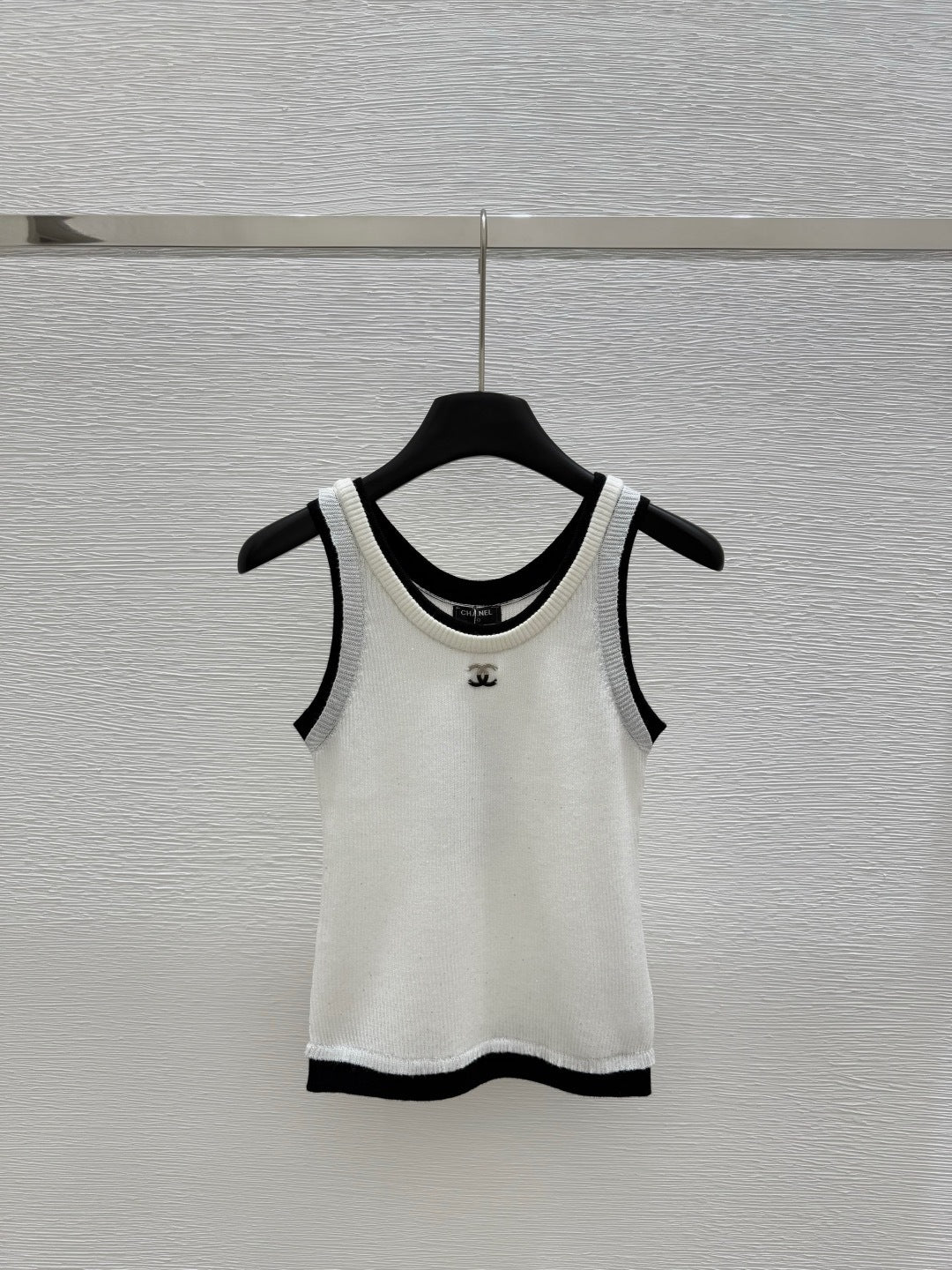 2025 new high luxury beaded gauze women's vest top fashionable and versatile, fine wool small fragrance