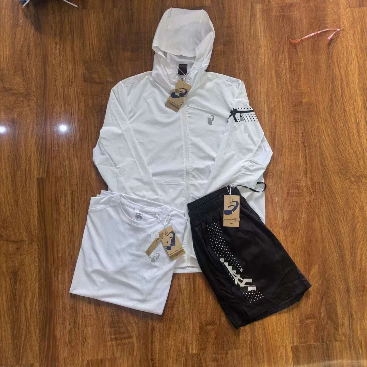 High-end Arthur European and American Cross-border Summer Quick-Dry Sports Casual Breathable Short Sleeve Shorts Jacket Men's Three-Piece Set
