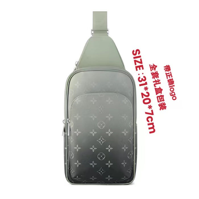 New Men's Chest Bag, Classic Plaid Bag, Shoulder Bag, Crossbody Bag, Fashion Chest Bag, Trend Men's Bag, Large Capacity Chest Bag