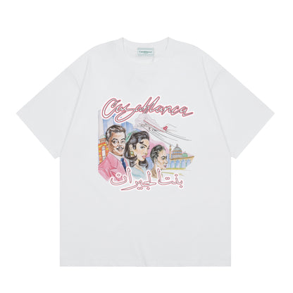 Casa American fashion brand online auction short sleeve men's couple ins summer super hot T-shirt women's top short sleeve loose European version