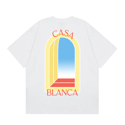 New Casa Casablanca Short Sleeve Correct Edition Ins European and American Niche Trendy Brand Cotton Casual High Street European and American T-shirt