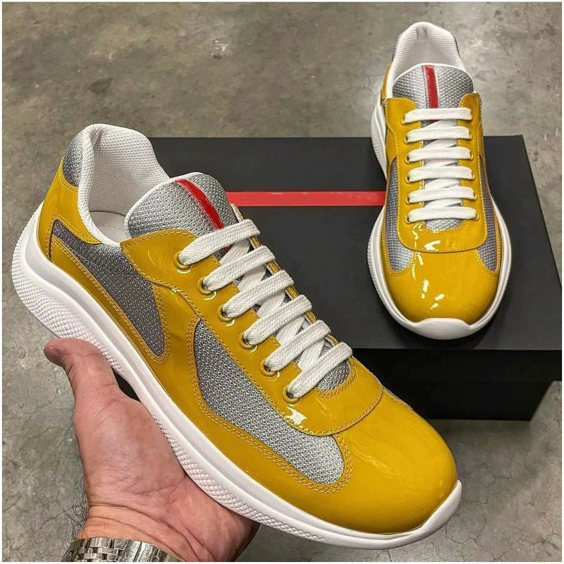 Spot new color-blocked mesh heightened athleisure men's and women's shoes leather big brand classic versatile breathable trend men (Copie)