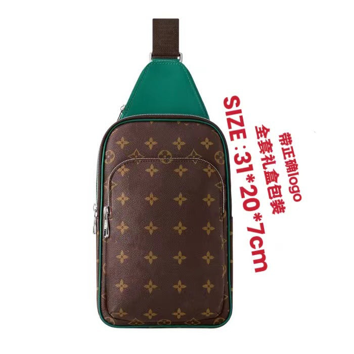 New Men's Chest Bag, Classic Plaid Bag, Shoulder Bag, Crossbody Bag, Fashion Chest Bag, Trend Men's Bag, Large Capacity Chest Bag