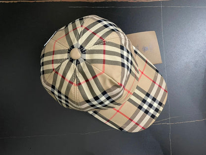 BBR logo intarsia check cotton baseball cap unisex