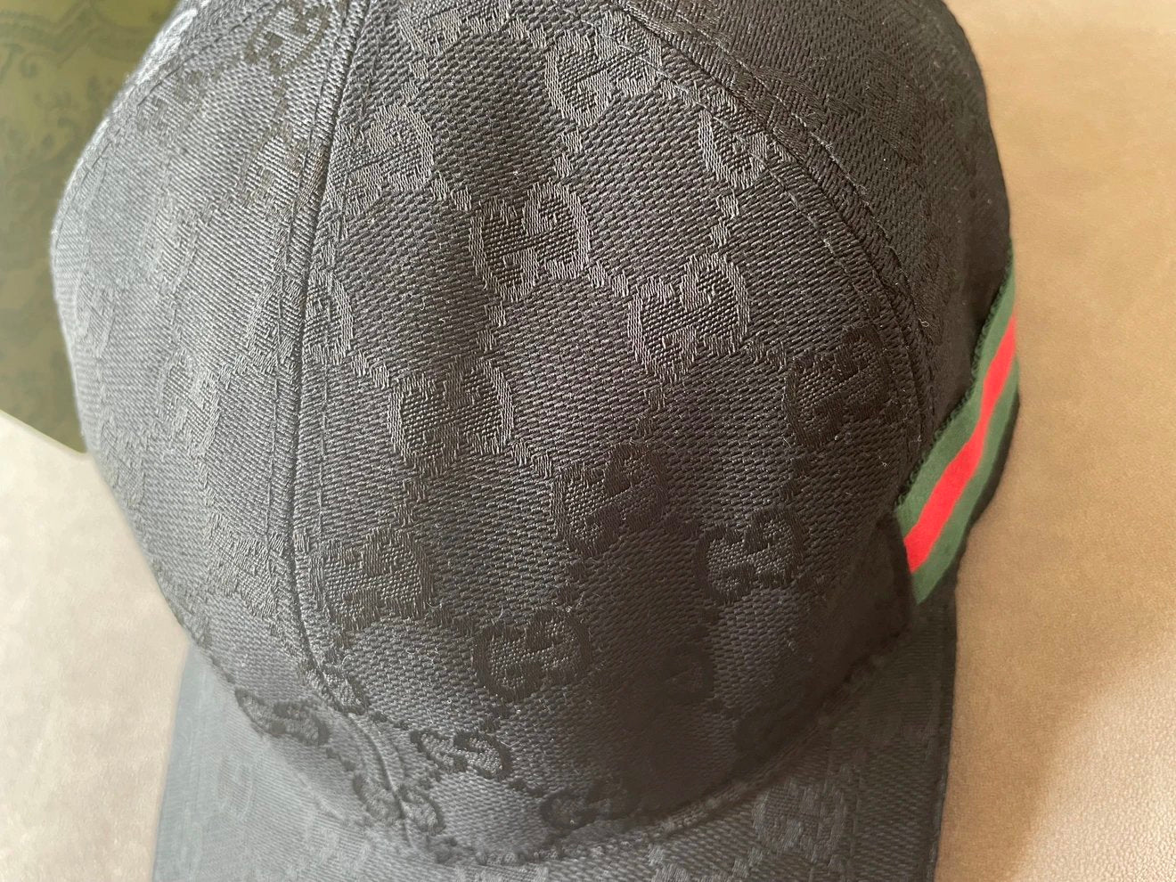 G brand double G print baseball cap men's black style