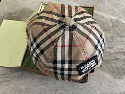 BBR logo intarsia check cotton baseball cap unisex