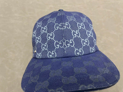 G brand letter logo decoration, recycled polyester fiber, viscose fiber, wood pulp, bio-based polyurethane, baseball cap, men's style, blue