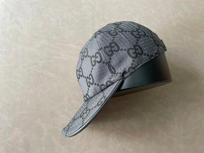 G brand letter logo decoration, recycled polyester fiber, viscose fiber, wood pulp, bio-based polyurethane, baseball cap, men's style, gray