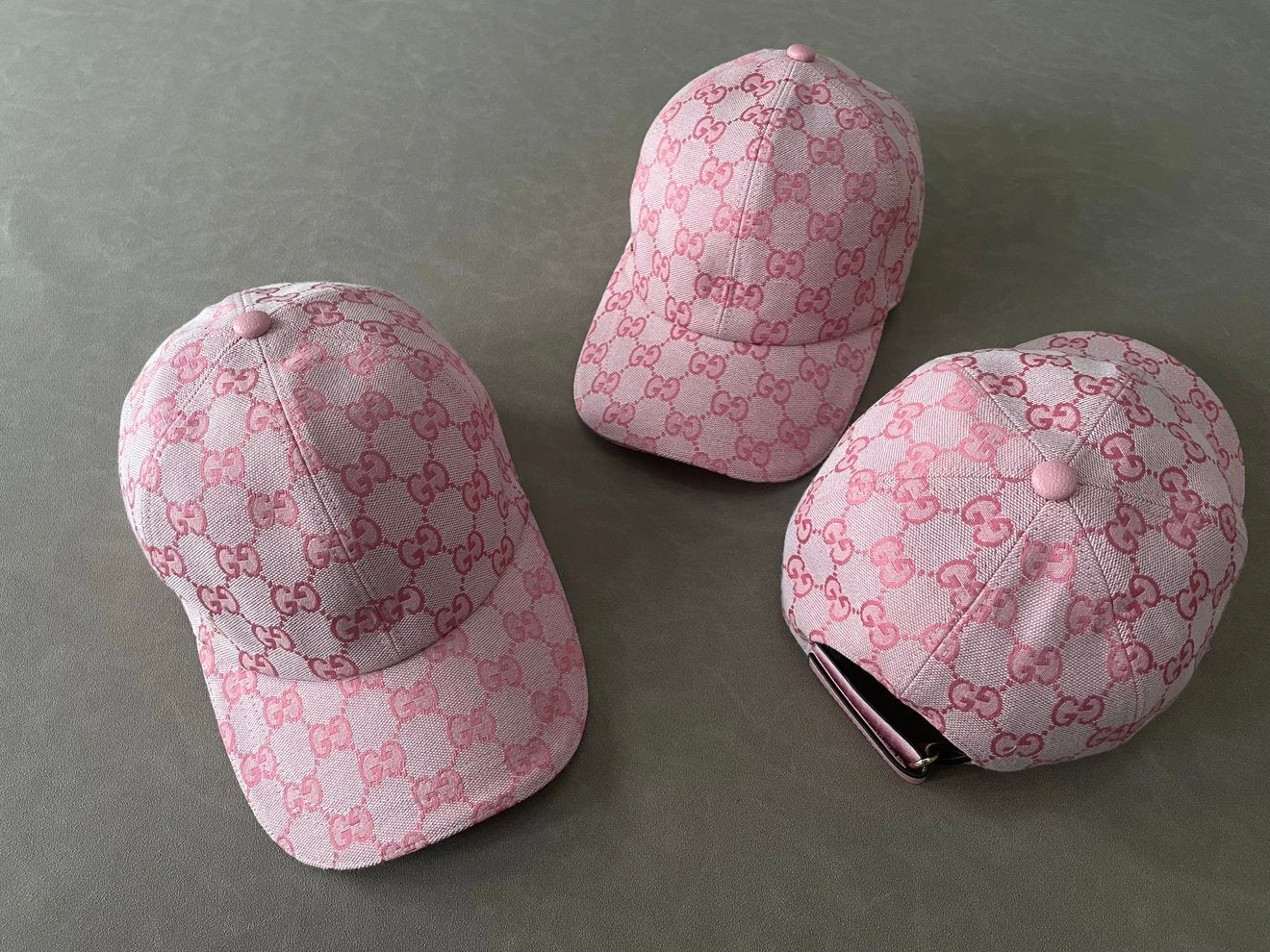 G brand letter logo decoration, recycled polyester fiber, viscose fiber, wood pulp, bio-based polyurethane, baseball cap, men's style, pink