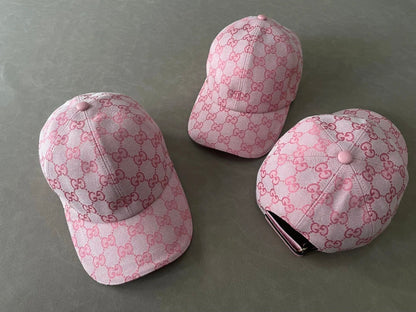 G brand letter logo decoration, recycled polyester fiber, viscose fiber, wood pulp, bio-based polyurethane, baseball cap, men's style, pink