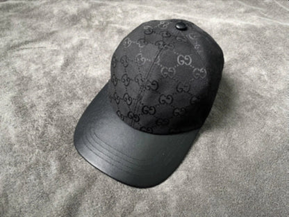 G brand polyester fiber, cotton, sheepskin leather, viscose fiber, baseball cap, black