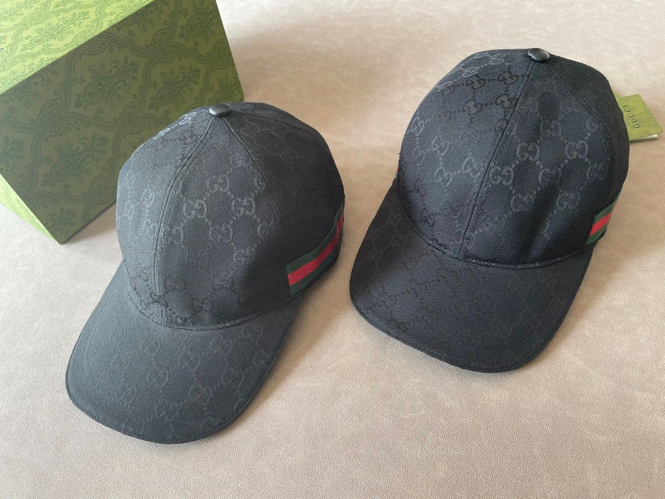 G brand double G print baseball cap men's black style