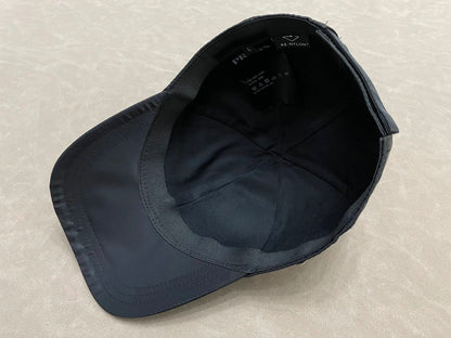 PRADA Side Triangle Logo Solid Nylon Baseball Cap Unisex Black