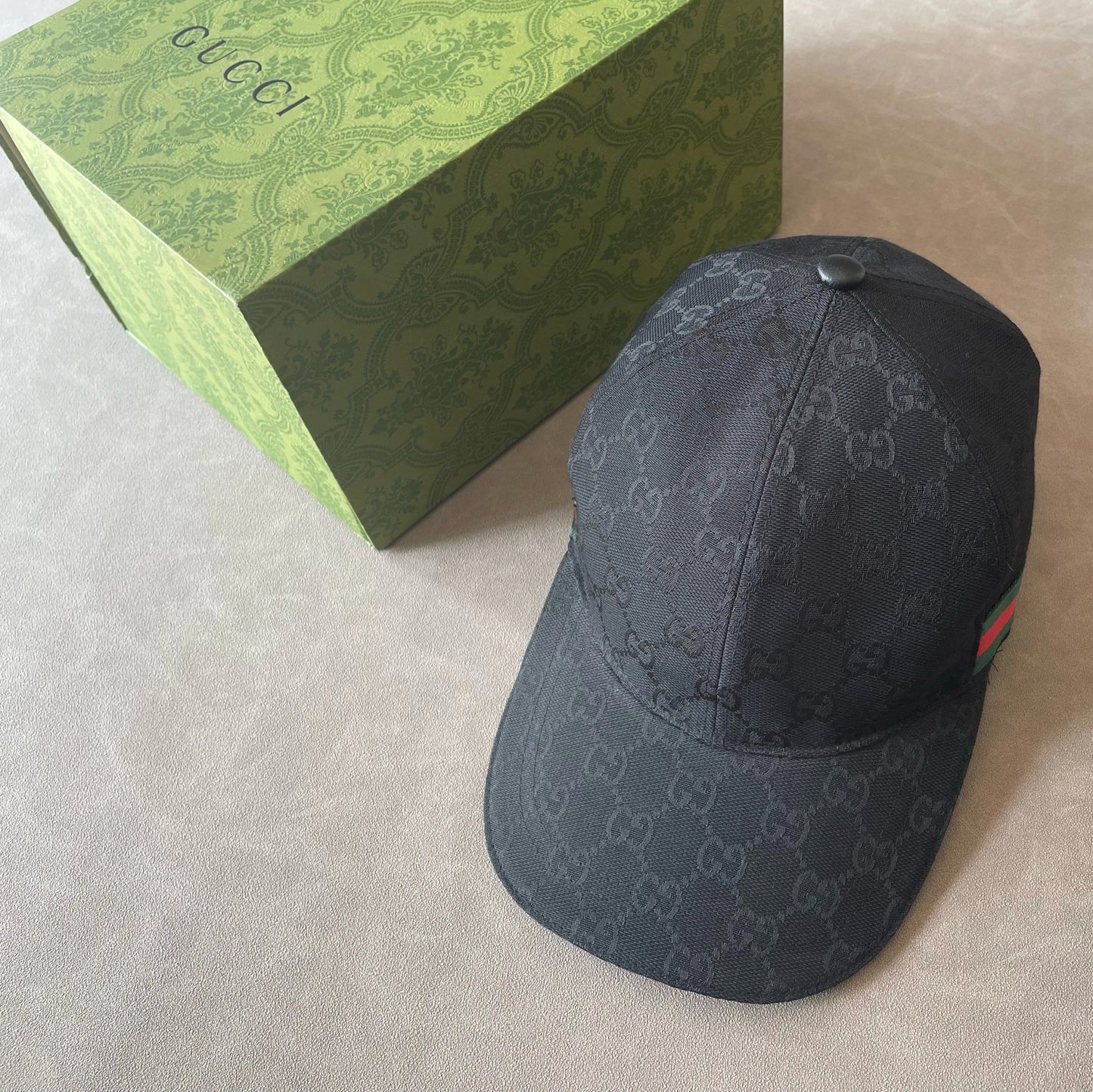 G brand double G print baseball cap men's black style