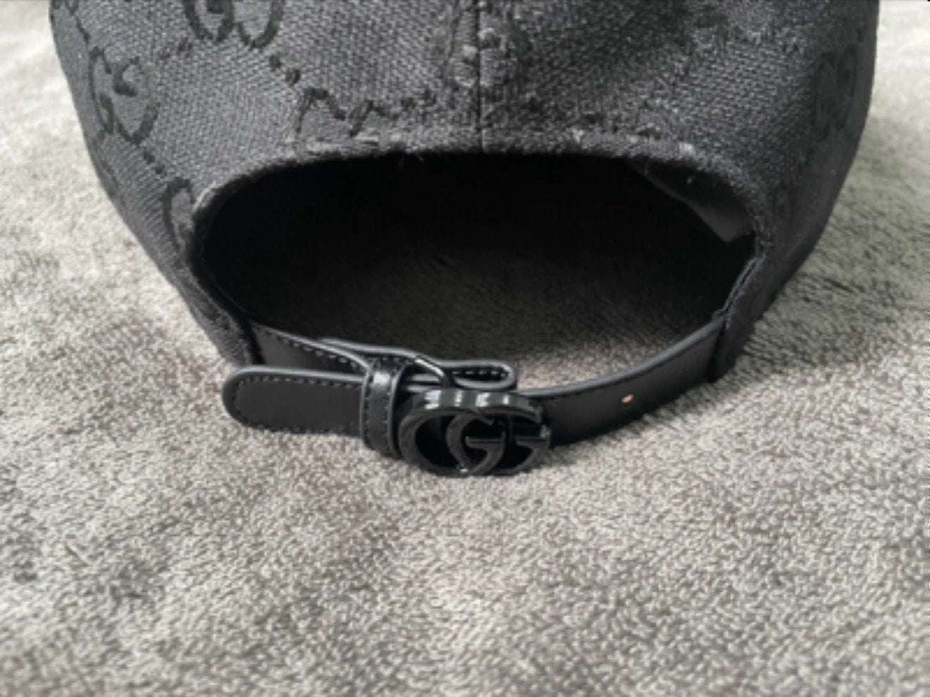 G brand polyester fiber, cotton, sheepskin leather, viscose fiber, baseball cap, black