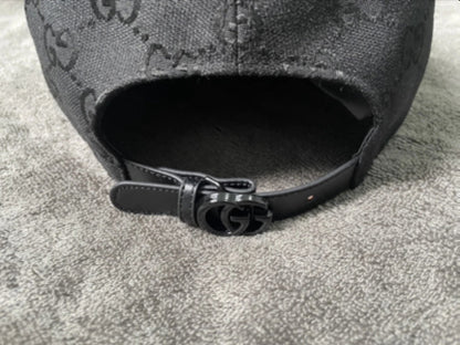 G brand polyester fiber, cotton, sheepskin leather, viscose fiber, baseball cap, black
